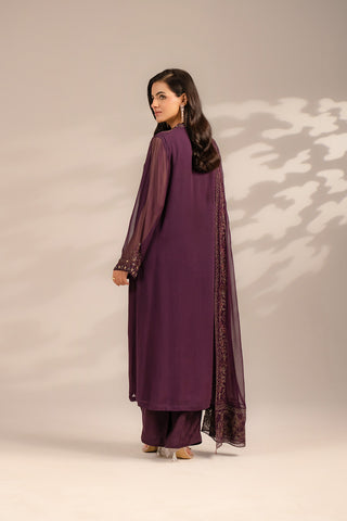 3 Piece Chiffon Embroidered Suit (FL0077)