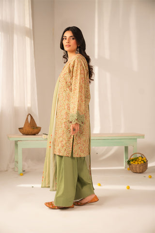 3 Piece Printed Lawn Printed Unstitched Suit (UC0114)