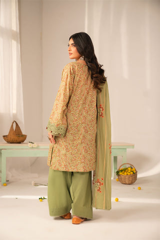 3 Piece Printed Lawn Printed Unstitched Suit (UC0114)