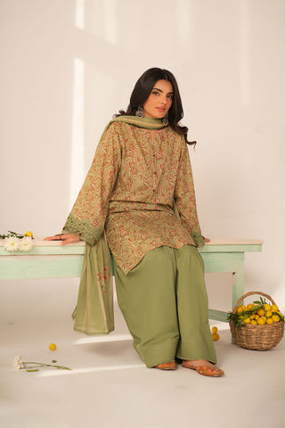 3 Piece Printed Lawn Printed Unstitched Suit (UC0114)