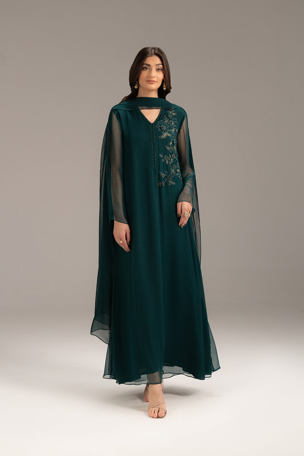 2 Piece Chiffon Embroidered (FS0113)