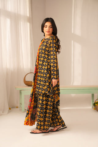 3 Piece Printed Lawn Printed Unstitched Suit (UC0104)