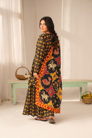 3 Piece Printed Lawn Printed Unstitched Suit (UC0104)
