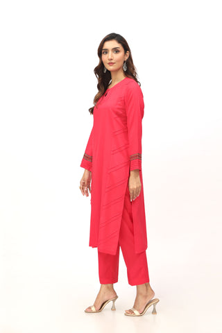 2 Piece Lawn Karandi Embroidered Suit  (HB1197)