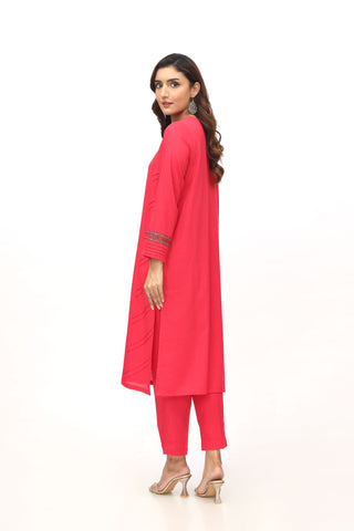 2 Piece Lawn Karandi Embroidered Suit  (HB1197)