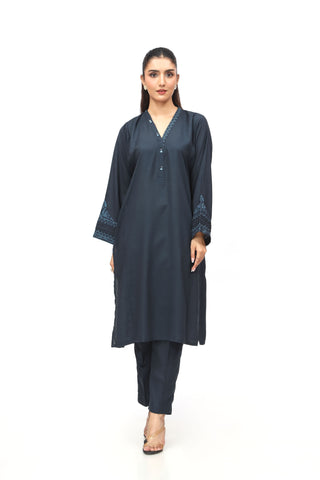 2 Piece Lawn Karandi Embroidered Suit  (HB1198)
