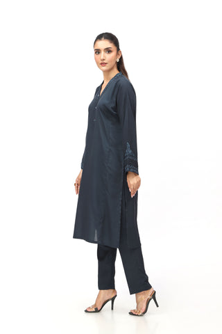 2 Piece Lawn Karandi Embroidered Suit  (HB1198)