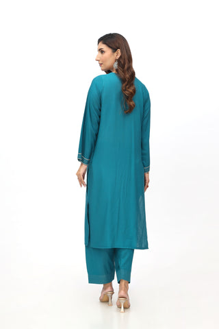 2 Piece Lawn Karandi Embroidered Suit  (HB1202)