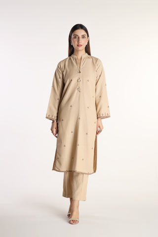2 Piece Cotton Karandi Embroidered Suit (HB1238)