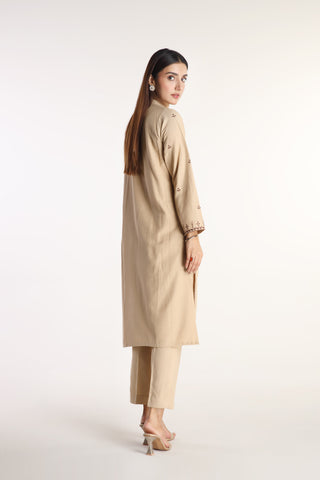 2 Piece Cotton Karandi Embroidered Suit (HB1238)
