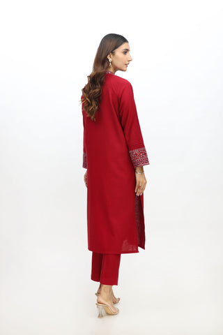 2 Piece Cotton Karandi Embroidered Suit (HB1240)