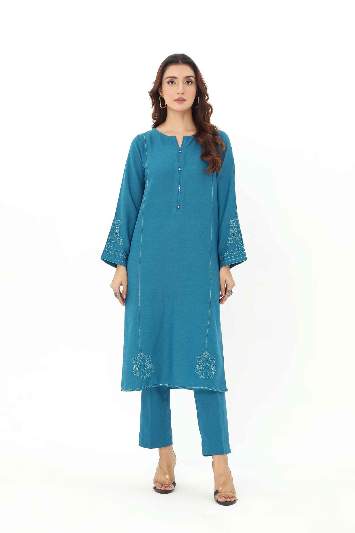 2 Piece Cotton Karandi Solid Suit (HB1246)