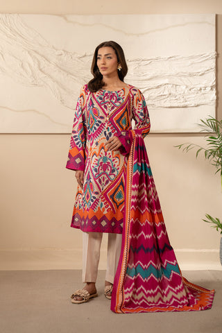 3 Piece Unstitched  Lawn Printed Suit (UC0040)
