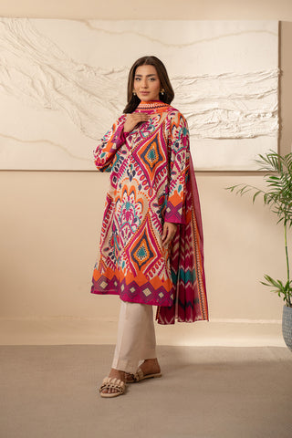 3 Piece Unstitched  Lawn Printed Suit (UC0040)
