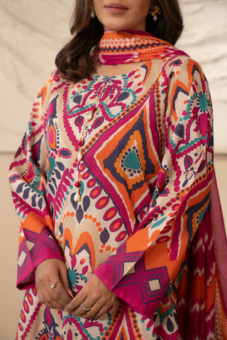 3 Piece Unstitched  Lawn Printed Suit (UC0040)