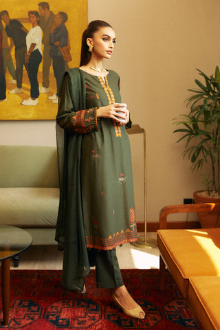 3 Piece Lawn Karandi Embroidered Suit  (BB9953)