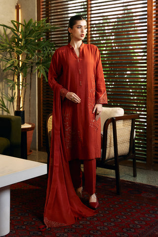 3 Piece Lawn Karandi Embroidered Suit  (BB9928)