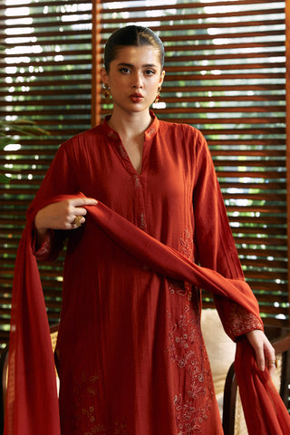 3 Piece Lawn Karandi Embroidered Suit  (BB9928)