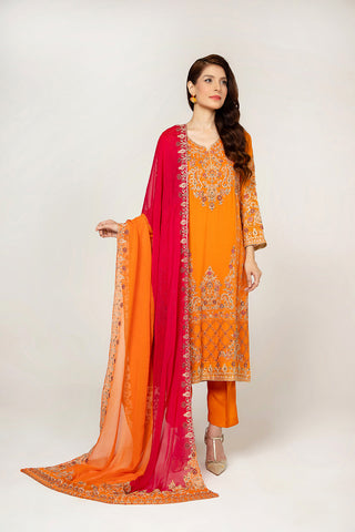 3 Piece Chiffon Embellished Suit  (AA5363)