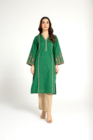 1 Piece Printed Slub Khaddar Embroidered Shirt (BB9503)