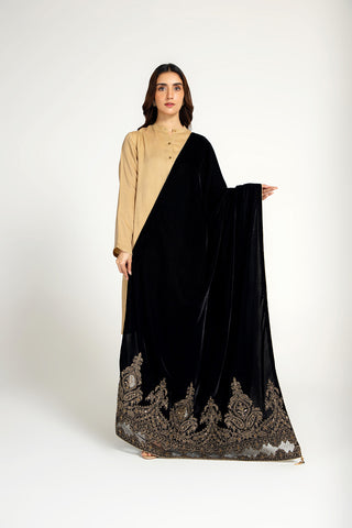 1 Piece Velvet Embellished Shawl  (AA5128)