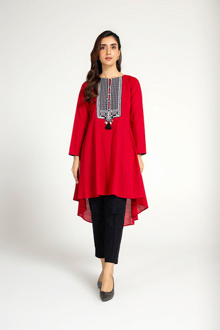 1 Piece Slub Khaddar Embroidered Shirt (BB9498)