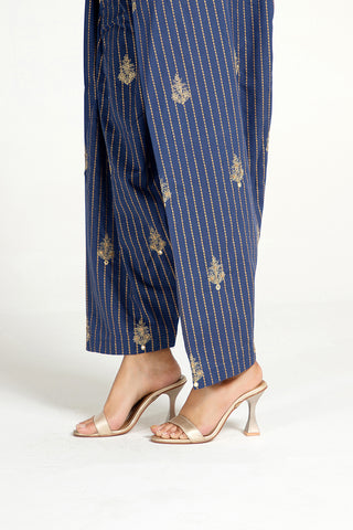 1 Piece Printed Slub Khaddar Shalwar (BB9502)