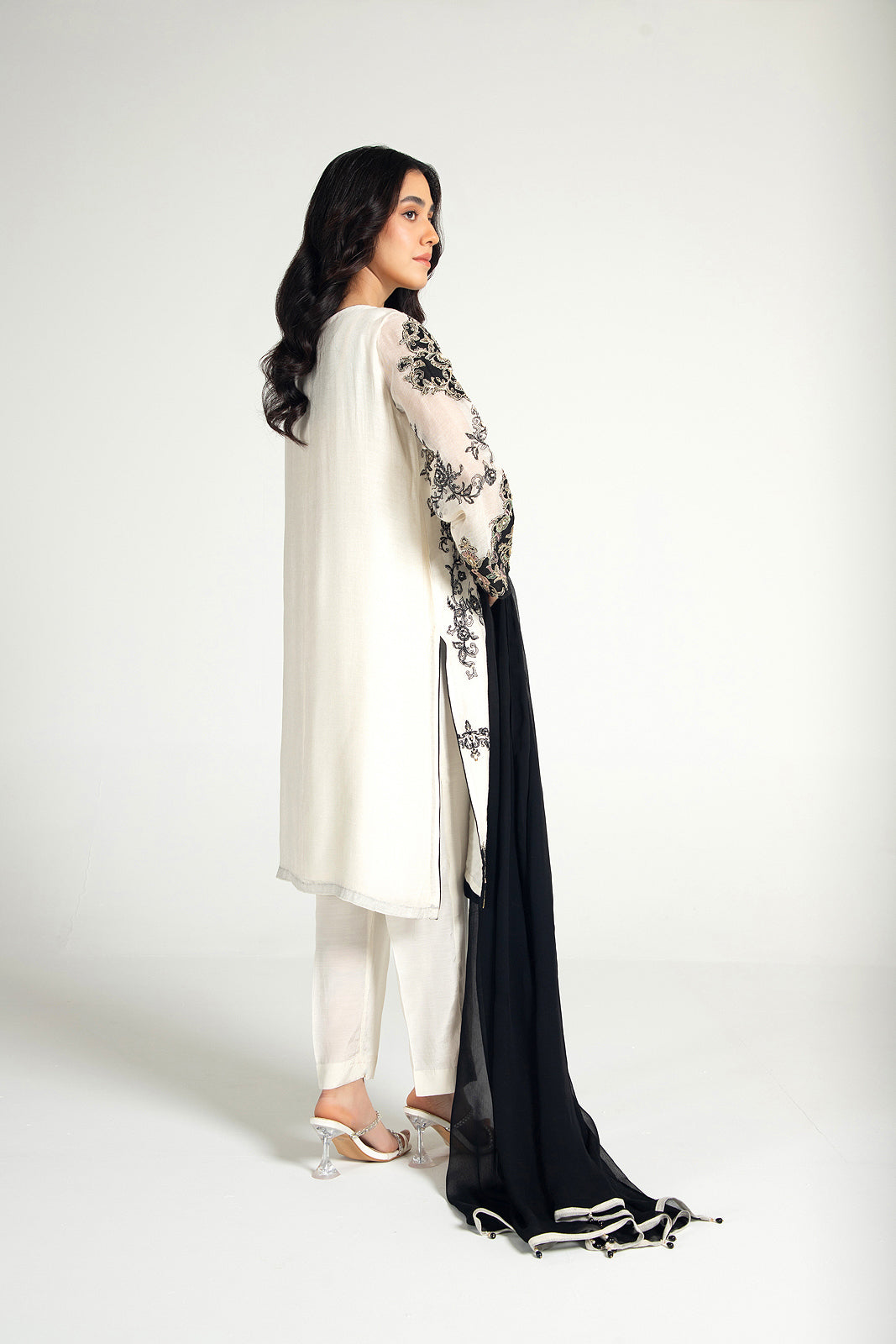 3 Piece Khaddi Net Embroidered Suit (AA5386)