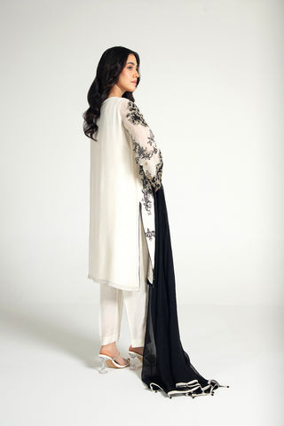 3 Piece Khaddi Net Embroidered Suit (AA5386)