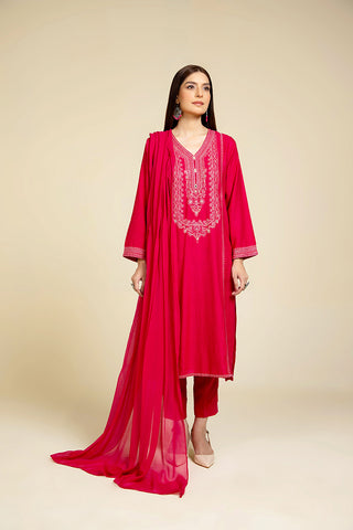 3 Piece Lawn Karandi Embroidered Suit  (BB9899)