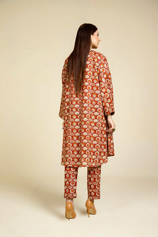 2 Piece Printed Slub Khadar Printed & Tasselling Suit  (PD1290)