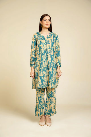 2 Piece Cotton Printed & Tasselling Suit  (PD1292)