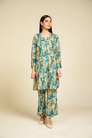 2 Piece Cotton Printed & Tasselling Suit  (PD1292)
