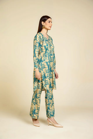 2 Piece Cotton Printed & Tasselling Suit  (PD1292)
