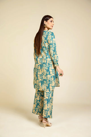 2 Piece Cotton Printed & Tasselling Suit  (PD1292)