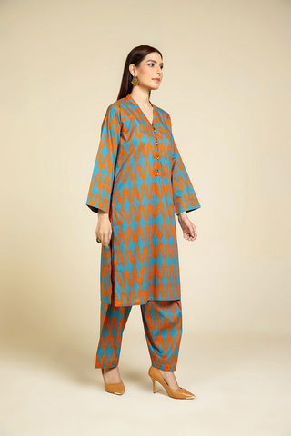 2 Piece Cotton Printed & Tasselling Suit  (PD1295)
