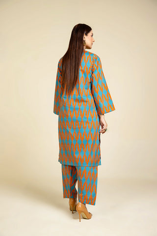 2 Piece Cotton Printed & Tasselling Suit  (PD1295)