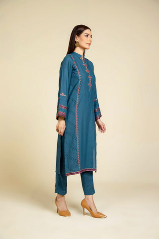 2 Piece Lawn Karandi Embroidered Suit  (HB1182)