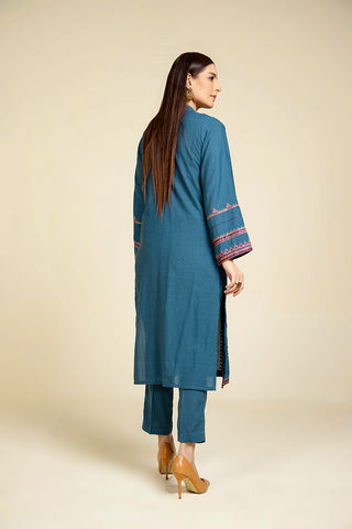 2 Piece Lawn Karandi Embroidered Suit  (HB1182)