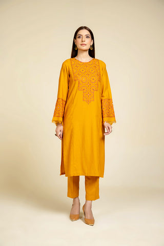 2 Piece Lawn Karandi Embroidered Suit  (HB1179)