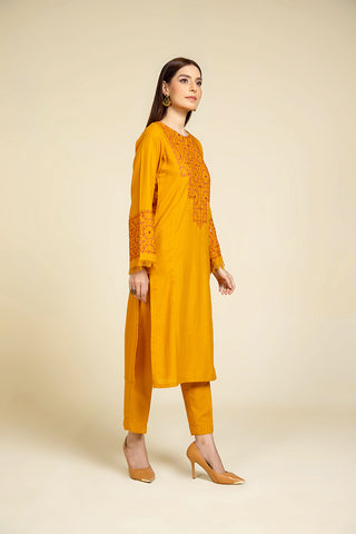 2 Piece Lawn Karandi Embroidered Suit  (HB1179)