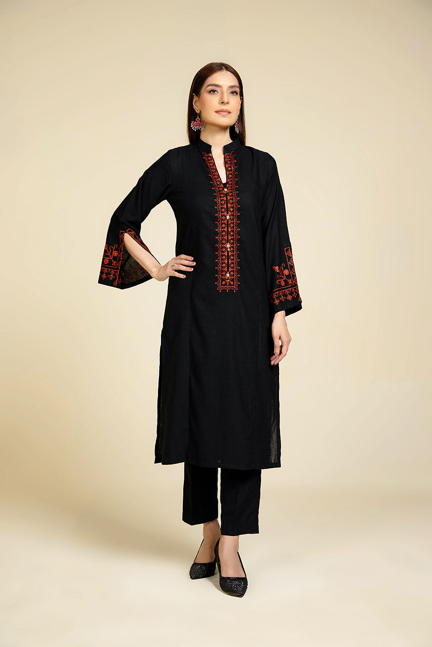 2 Piece Lawn Karandi Embroidered Suit  (HB1176)