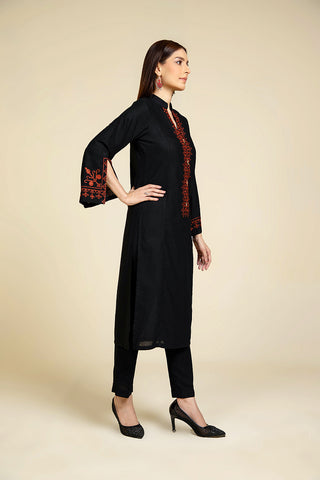 2 Piece Lawn Karandi Embroidered Suit  (HB1176)