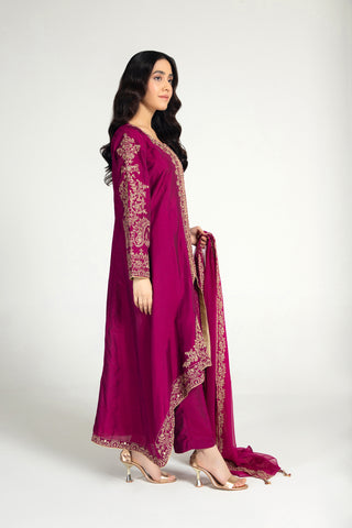 3 Piece  Silk Embroidered (FL0021)