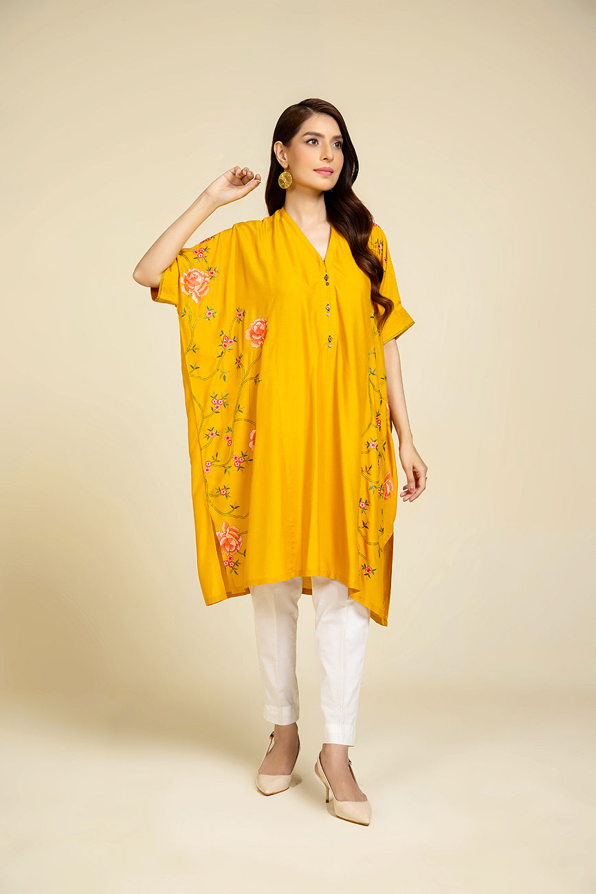 1 Piece Linen Viscose Embroidered Shirt  (BB9895)