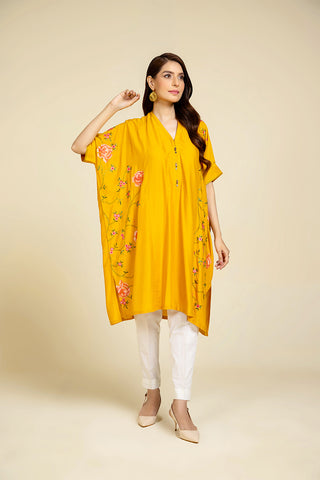 1 Piece Linen Viscose Embroidered Shirt  (BB9895)