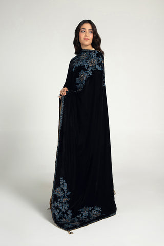 1 Piece Velvet Embellished & Printed Shawl  (AA5152)