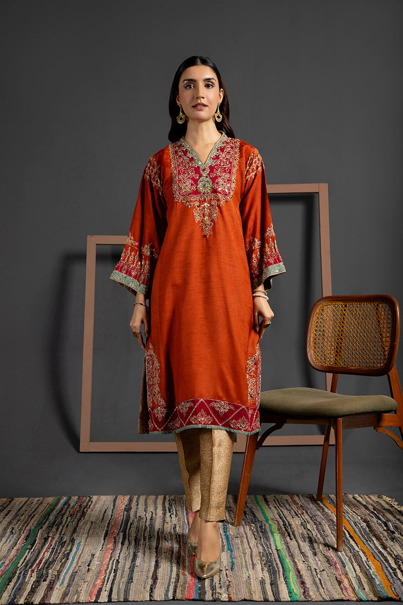 1 Piece Raw Silk Embellished Shirt  (AA5200)