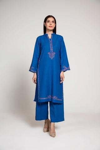 2 Piece Cotton Karandi Embroidered Suit (HB1231)