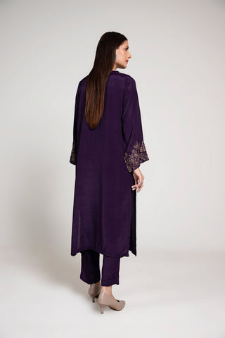 2 Piece Raw Silk Embroidered Suit (AS0445)